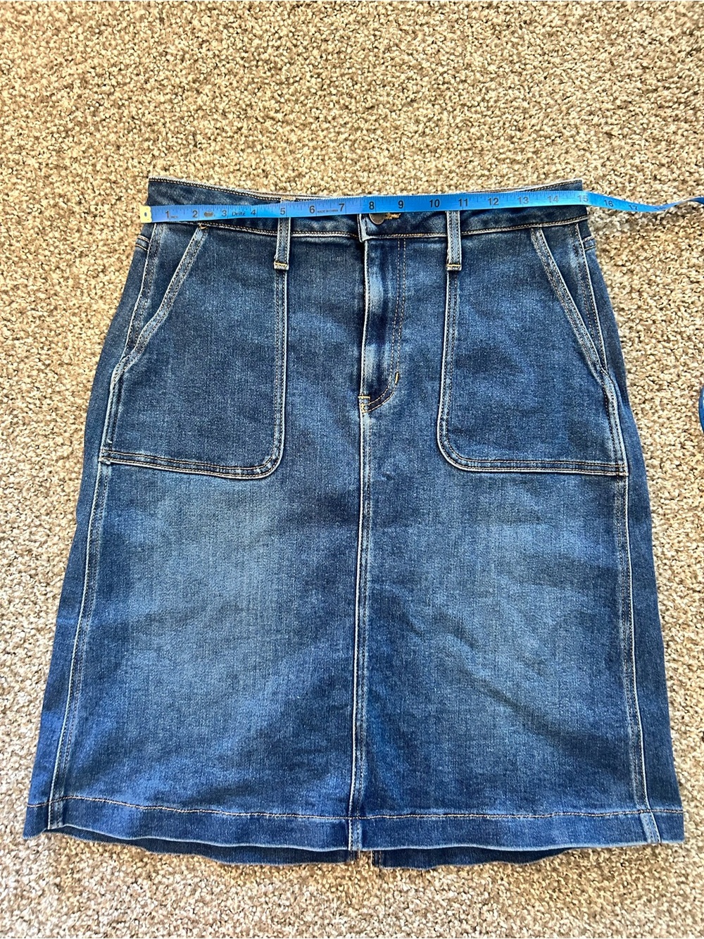Just Black Blue Denim Pencil Skirt